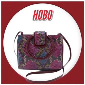 HOBO Heidi Leather Mosaic Snake/Burgundy Crossbody Bag